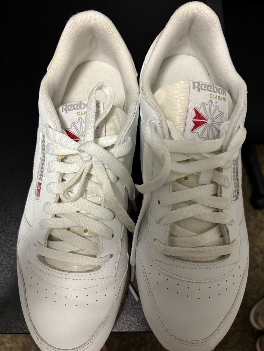 Reebok White Leather Low-Top Sneakers